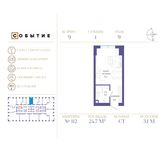 Планировка квартиры студии, 24,7 м2