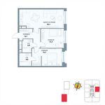 Планировка 2-комнатной квартиры, 70,3 м2