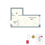 Планировка квартиры студии, 28,9 м2