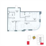Планировка 2-комнатной квартиры, 88,3 м2
