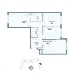 Планировка 3-комнатной квартиры, 92 м2