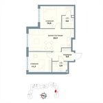 Планировка 2-комнатной квартиры, 61,5 м2