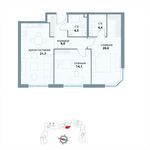 Планировка 2-комнатной квартиры, 73,7 м2