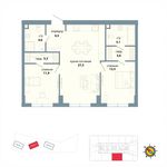 Планировка 2-комнатной квартиры, 73 м2