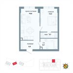 Планировка 1-комнатной квартиры, 48,6 м2