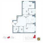 Планировка 2-комнатной квартиры, 79,8 м2