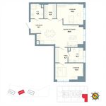 Планировка 2-комнатной квартиры, 79,3 м2
