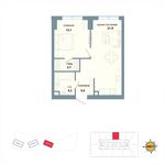 Планировка 1-комнатной квартиры, 45,9 м2