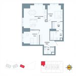 Планировка 2-комнатной квартиры, 74,5 м2