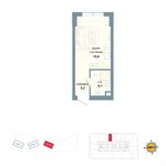 Планировка квартиры студии, 22,9 м2