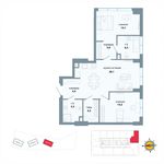 Планировка 2-комнатной квартиры, 80,5 м2