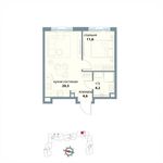Планировка 1-комнатной квартиры, 40,7 м2