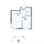 Планировка 1-комнатной квартиры, 40,5 м2
