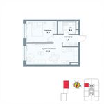 Планировка 1-комнатной квартиры, 44,9 м2