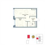 Планировка 1-комнатной квартиры, 43,7 м2