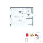 Планировка 1-комнатной квартиры, 44,6 м2