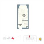 Планировка квартиры студии, 22,6 м2