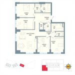 Планировка 4-комнатной квартиры, 127,5 м2
