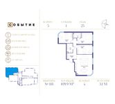 Планировка квартиры студии, 109,9 м2