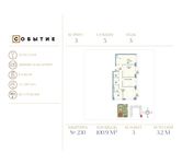 Планировка 3-комнатной квартиры, 100,9 м2