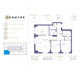Планировка 3-комнатной квартиры, 100,8 м2