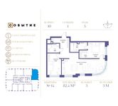 Планировка квартиры студии, 82,4 м2