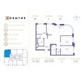 Планировка квартиры студии, 107,9 м2