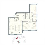 Планировка 4-комнатной квартиры, 137 м2