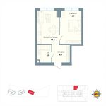 Планировка 1-комнатной квартиры, 40 м2