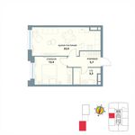 Планировка 1-комнатной квартиры, 46 м2