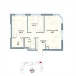 Планировка 2-комнатной квартиры, 66,9 м2