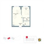 Планировка 1-комнатной квартиры, 47,4 м2