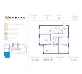 Планировка 3-комнатной квартиры, 100,9 м2