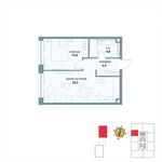 Планировка 1-комнатной квартиры, 45,6 м2