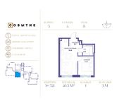 Планировка 1-комнатной квартиры, 40,3 м2