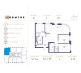 Планировка квартиры студии, 107,9 м2