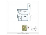 Планировка 1-комнатной квартиры, 45 м2