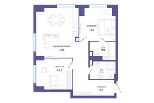 Планировка  2-комнатной квартиры, 76,2 м2