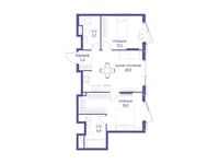 Планировка 2-комнатной квартиры, 66,8 м2