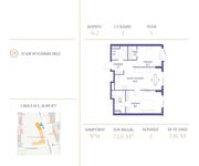 Планировка 2-комнатной квартиры, 72,8 м2
