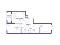 Планировка 2-комнатной квартиры, 74,6 м2