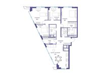 Планировка 4-комнатной квартиры, 130,8 м2