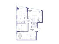Планировка 3-комнатной квартиры, 100,2 м2