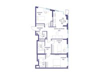 Планировка 3-комнатной квартиры, 97,5 м2