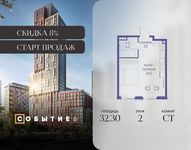 Планировка квартиры студии, 32,3 м2
