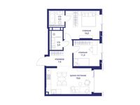 Планировка  2-комнатной квартиры, 61,2 м2