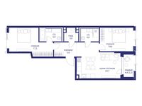 Планировка  2-комнатной квартиры, 75,4 м2