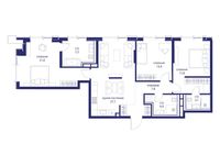 Планировка  3-комнатной квартиры, 103 м2