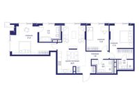 Планировка  3-комнатной квартиры, 102,7 м2