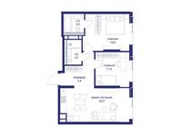 Планировка  2-комнатной квартиры, 63,9 м2